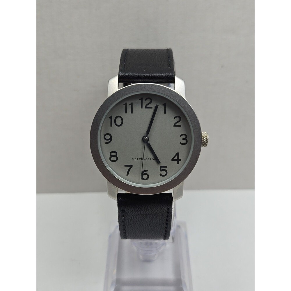 Vintage Watch Celona Basic Numbers Solid Quartz 5ATM Black Leather New Battery
